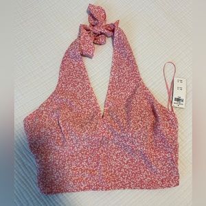 NWT Abercrombie & Fitch Pink Floral Halter Top